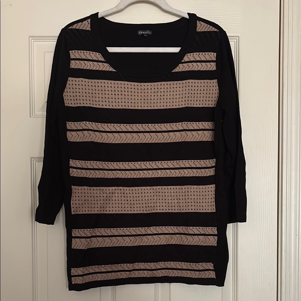 Hannah Black and Tan Top